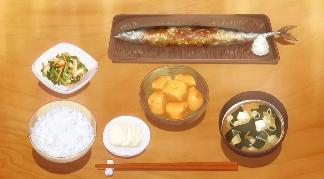 “วันนี้ไปโรงเรียนเป็นวันสุดท้ายขิงสัปดาห์ กินเเล้วตั้งใจเรียนล่ะ” 

วางอาหารเช้าให้