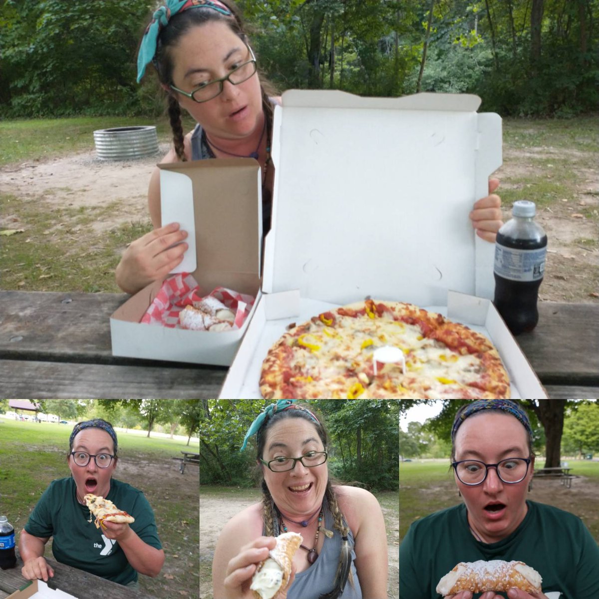 huron100's tweet photo. That moment when you realize you can have pizza AND cannoli delivered to your campsite after a long day of paddling.... ππΆπ #huron100 #camping #glamping https://t.co/0pA0wbhfu8