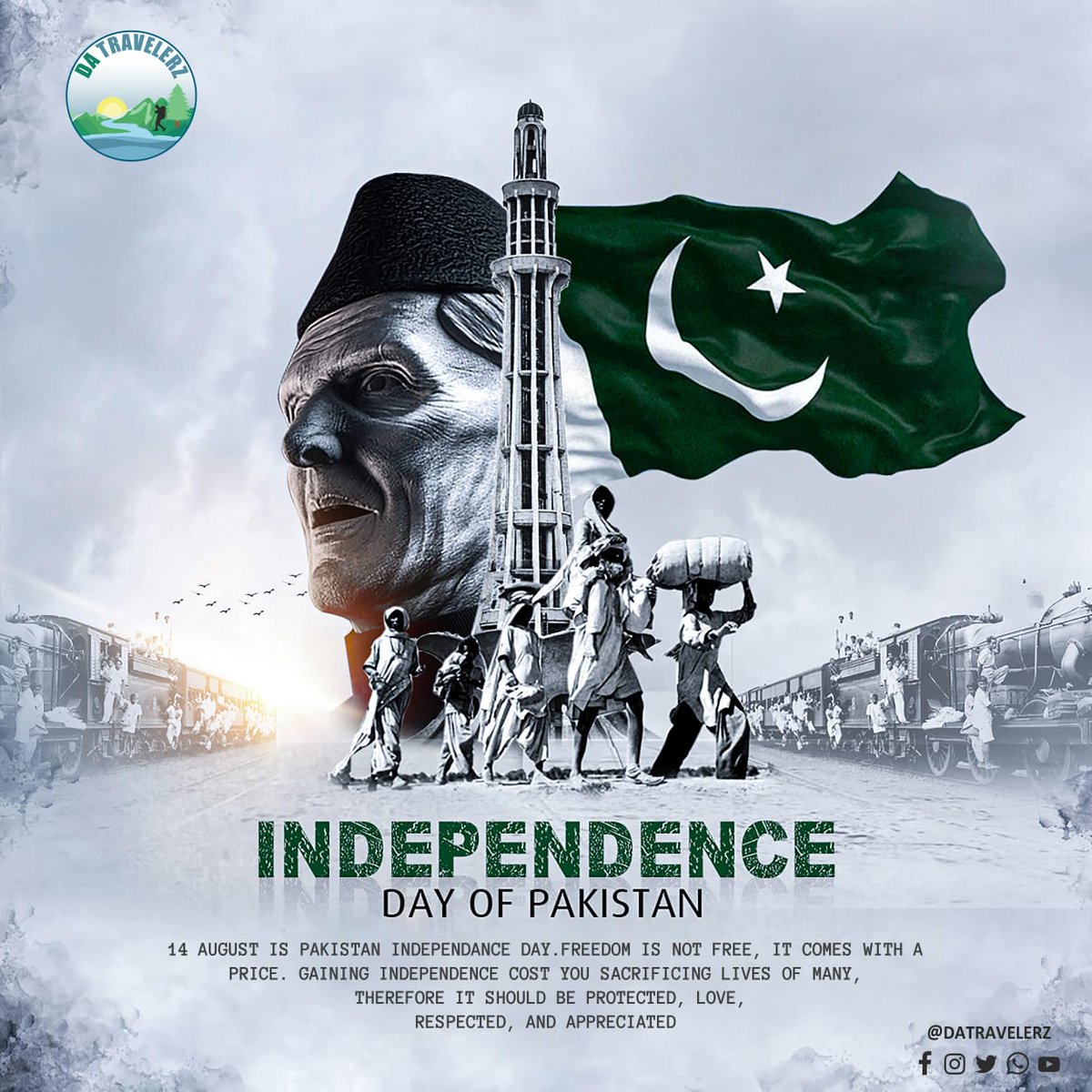 DaTravelerz's tweet photo. Nothing is more precious than Freedom in this world. It's Allah great blessing we are living in independent country. May Allah showers his blessing for ever on Pakistan.Ameen 🍂🍂

#IndependenceDay🇵🇰   #PakistanZindabad https://t.co/s0dovVNsSY