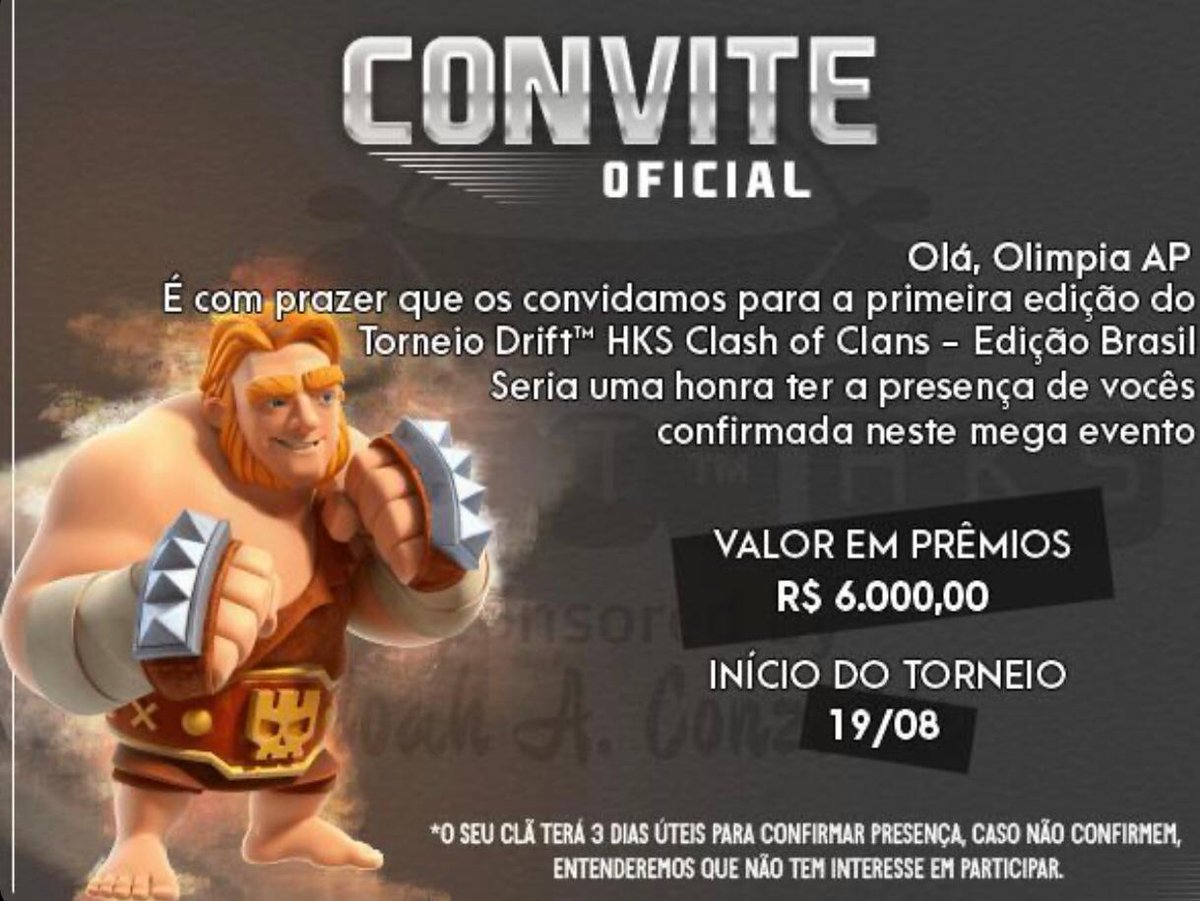 Um agradecimento ao pessoal do @drifthkscoc pelo convite. Temos certeza de que será um torneio épico! 👊🔥🔥🔥