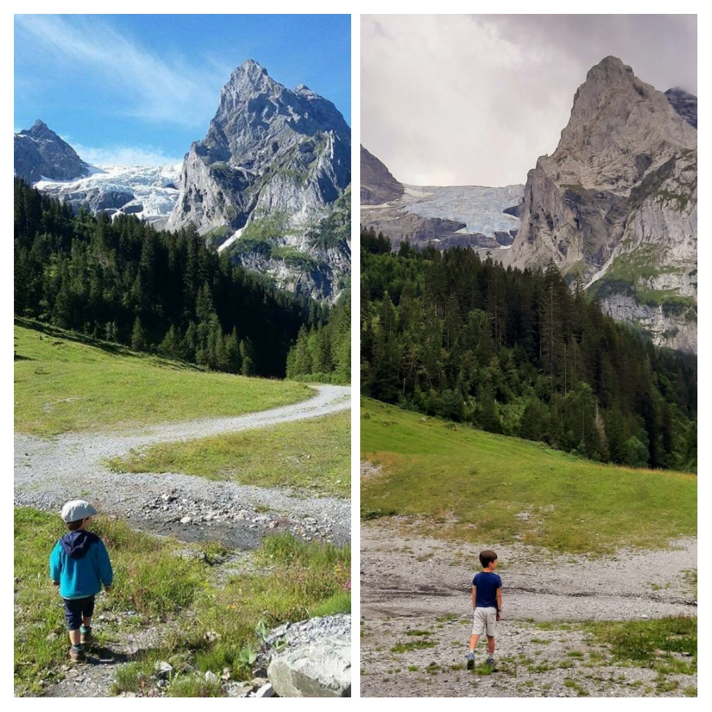 AnoukFlo's tweet image. Rosenlaui gletscher in Zwitserland, augustus 2016 versus augustus 2020. #ClimateChange 
Straks maar weer hard aan t werk met de #energietransitie : #notime2waste !