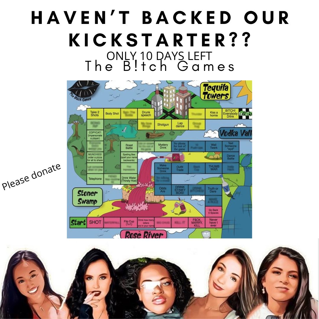 thebitchgames's tweet photo. Have you backed our kickstarter yet?!👀 Don’t forget!! Only 10 days left! #girlsnight #kickstarter #drinkinggame #thebitchgames #WomenSupportingWomen #youngentrepreneurs #womenowned #GirlBoss https://t.co/JEQt2sPBQT