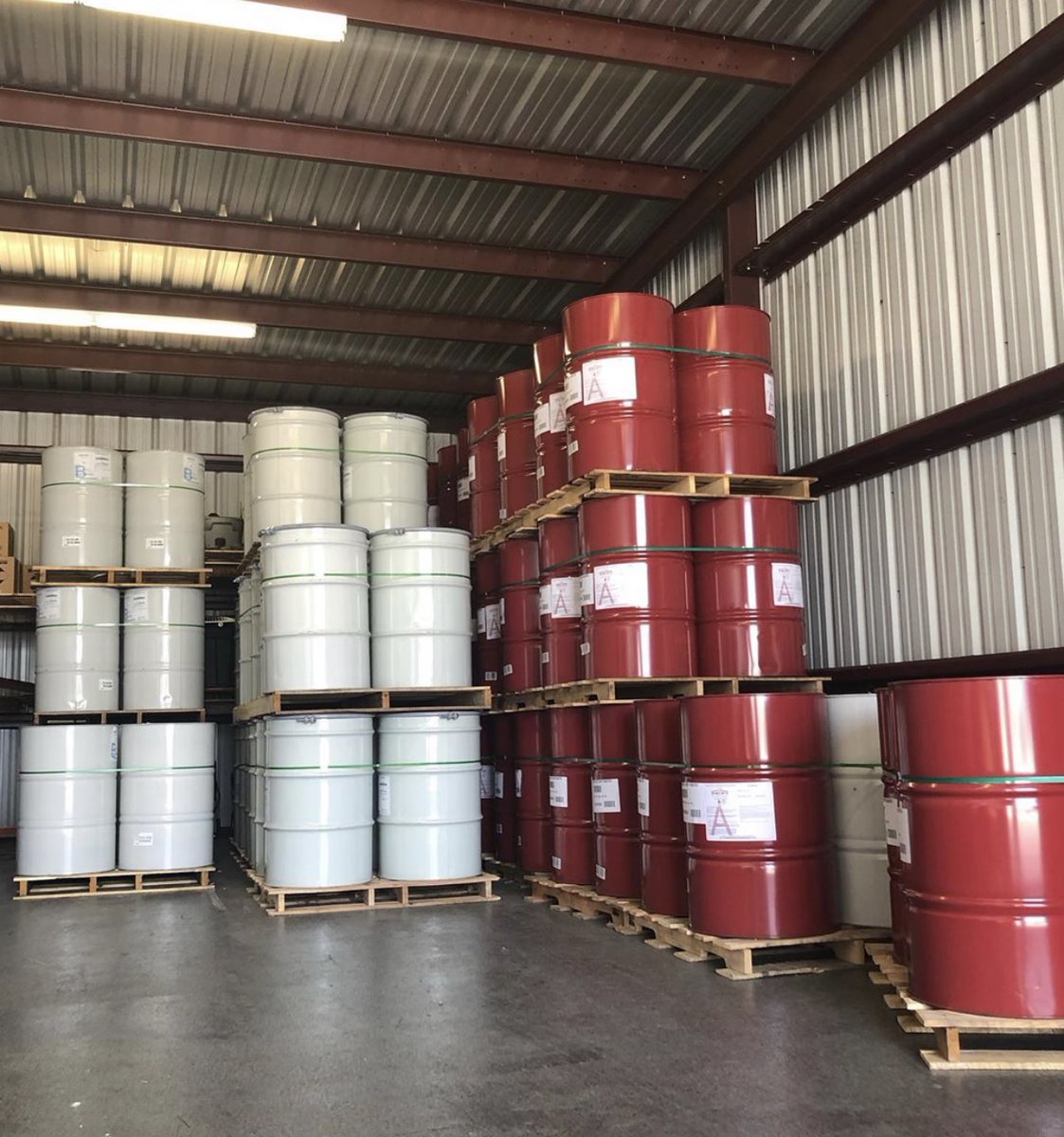 NCFI's tweet photo. Repost from Proper Method: Truckload of NCFI foam and TerraThane for the week! They are stocked and ready to go! #NCFI #ProperMethod #manufacturer #madeintheusa #sprayfoam #insulation #sprayfoaminsulation https://t.co/8hCaugRv1M