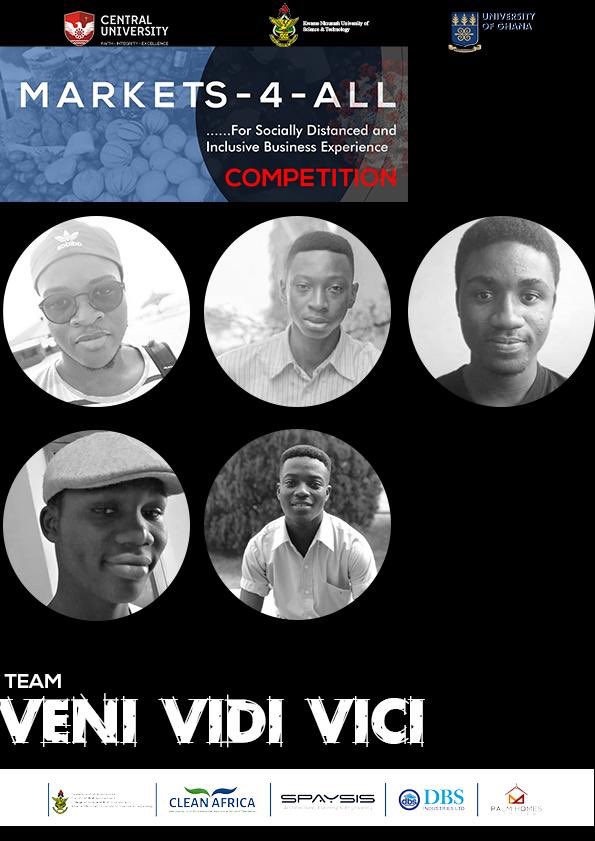 Markets4allG's tweet photo. Team Veni Vidi Vici 

#finalists #Covid_19 #markets4all #knust https://t.co/zckUYVo3ML