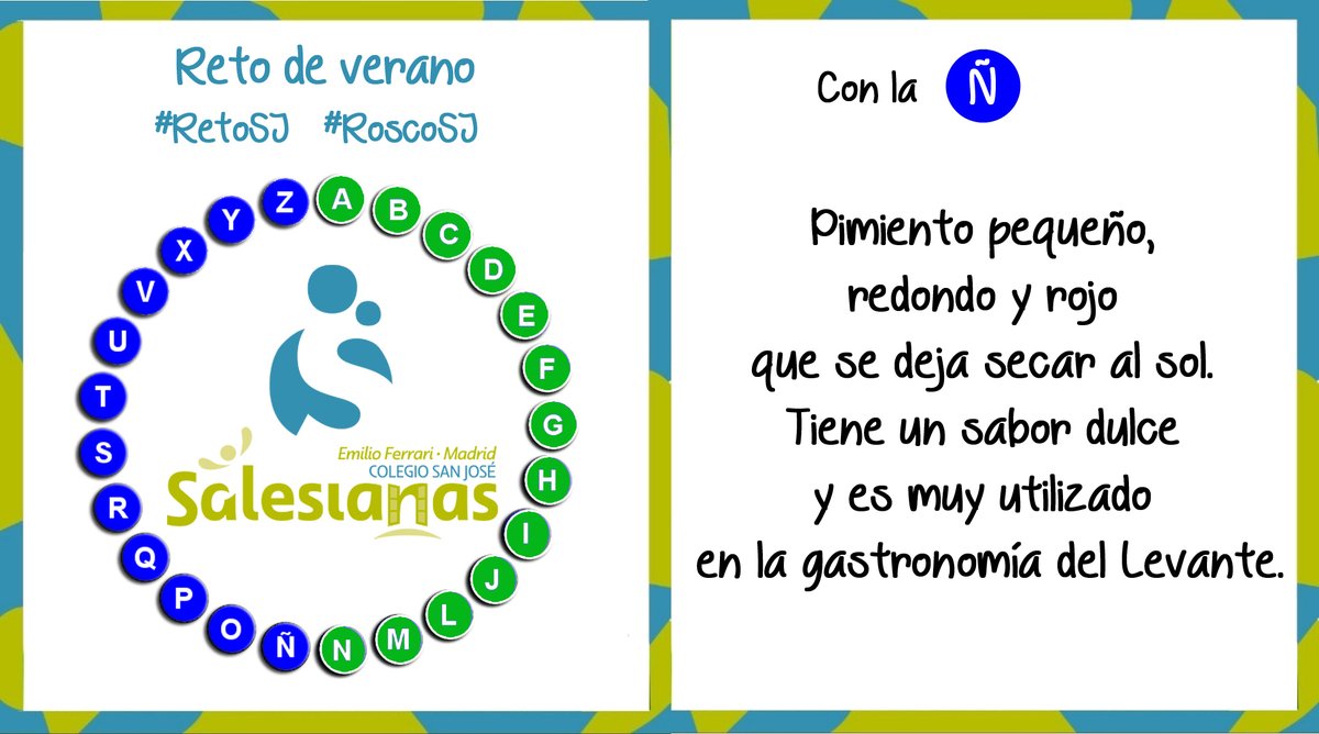 SalesianasSJ's tweet photo. ¡Enhorabuena! La respuesta a la N era: NELSON MANDELA✅¿Quieres que tus hijos le conozcan? 👉https://t.co/vrcK7Qnloi👈 ¡Hoy nuevo #RetoSJ! Resuelve la Ñ de nuestro #RoscoSJ respondiendo a este tweet. #CuidaLaVidaPonleCorazón 🤍 #75AñosCreandoFuturo https://t.co/yztGkOFuix