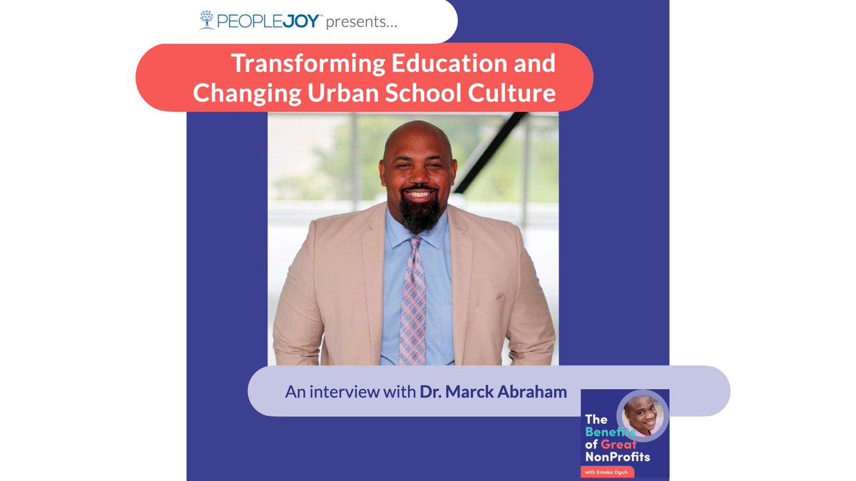 emeka's tweet image. Our guest this week is Dr. Marck Abraham, who shares how he transformed McKinley High School from a school with a graduation rate of 65% in danger of a state takeover, to a graduation rate of 87% in the midst of a pandemic. bit.ly/2Q3mp01
#nonprofit #leadership