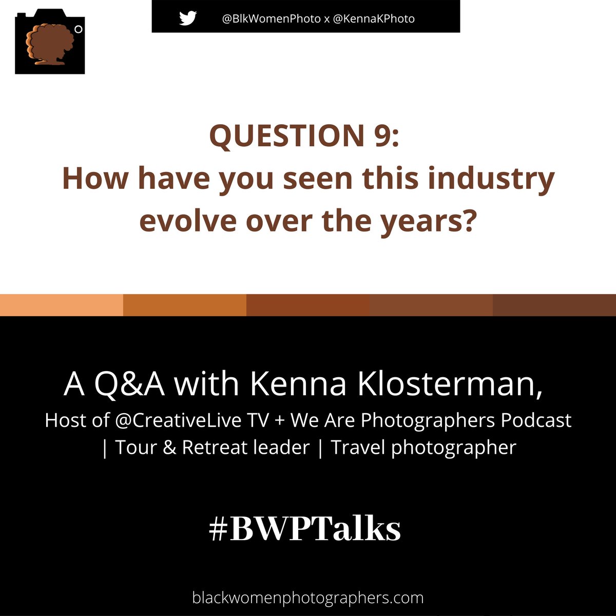 BlkWomenPhoto's tweet photo. #BWPTalks QUESTION 9: How have you seen this industry evolve over the years? https://t.co/23dzlJPfAv
