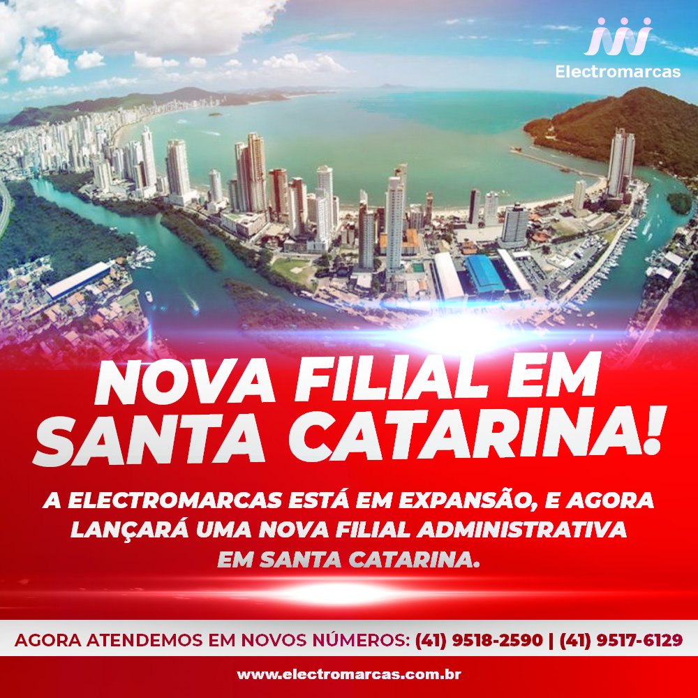 electromarcas's tweet photo. Novidade: A Electromarcas está em expansão, e agora lançará uma nova filial administrativa em Santa Catarina.

Agora a Electromarcas atende em novos números:
(41) 9518-2590 / (41) 9517-6129

Obs: Não atendemos mais no número (41) 9225-8585.

https://t.co/1F68yhb2fI

#Apple https://t.co/KeTGihYium