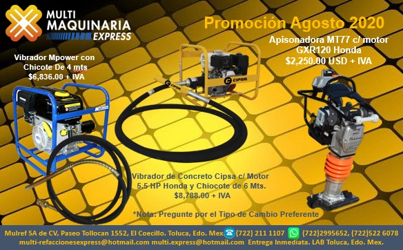 MULTIREFACCION's tweet photo. #PromoAgosto Venta y Renta de Equipos de Construcción - https://t.co/foo2juqtSS (722) 299 56 52 (722) 211 1107 #MultiMaquina #EquipandoConstructores #VentaMaquinaria #RentaMaquinaria https://t.co/vDHxwETSgW