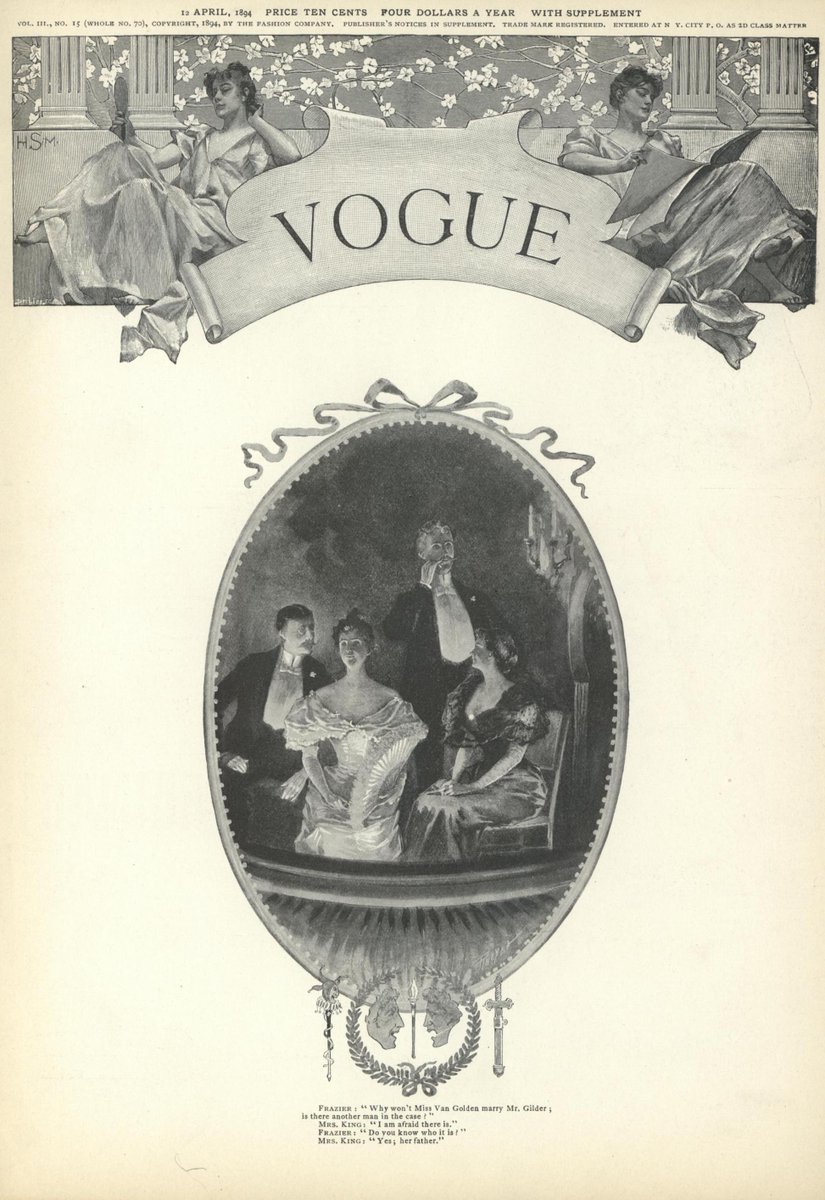 They are, however, the most aesthetically-embellished jokes I've seen in a 19thC magazine. The text of the gag could've come from any penny magazine, but the presentation is pure Vogue!(1894)