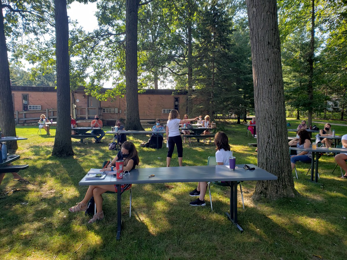 When a squirrel takes out a transformer knocking out power and internet right before our first staff meeting, you need to adapt and have the staff meeting outside in the sun! 
<a href="/stritafalcons/">stritaschool</a>