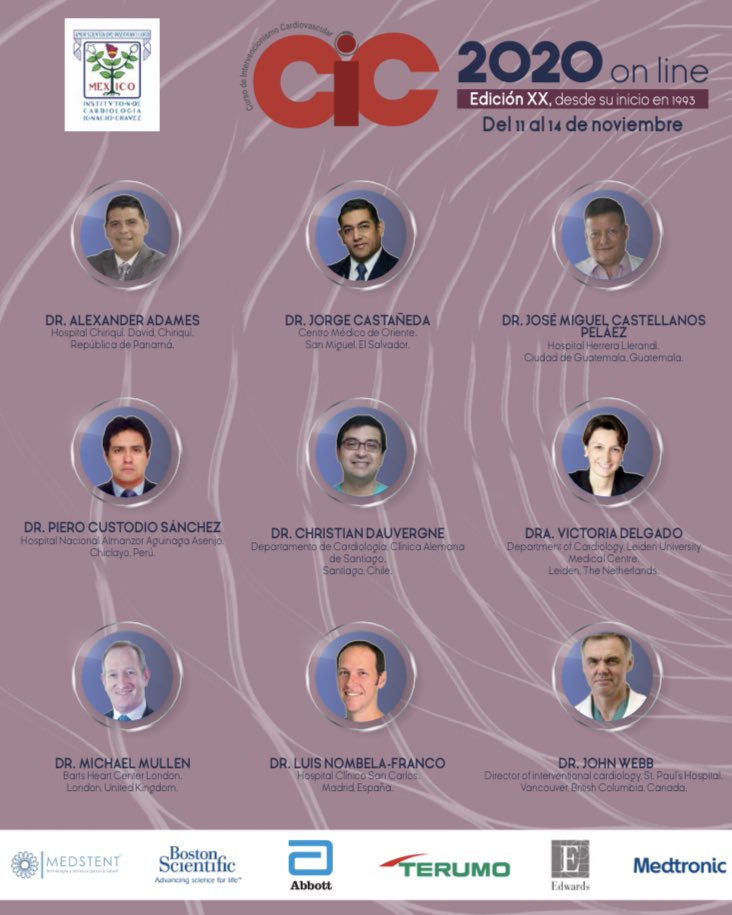 Curso #CIC2020 - #CICXX se transforma: Modalidad híbrida online con sesiones presenciales y casos en vivo.

11 al 14 de noviembre 2020 <a href="/JWMarriottMx/">JW Marriott MX</a>
Ciudad de México - México

#CardioTwitter #RadialFirst #TAVR