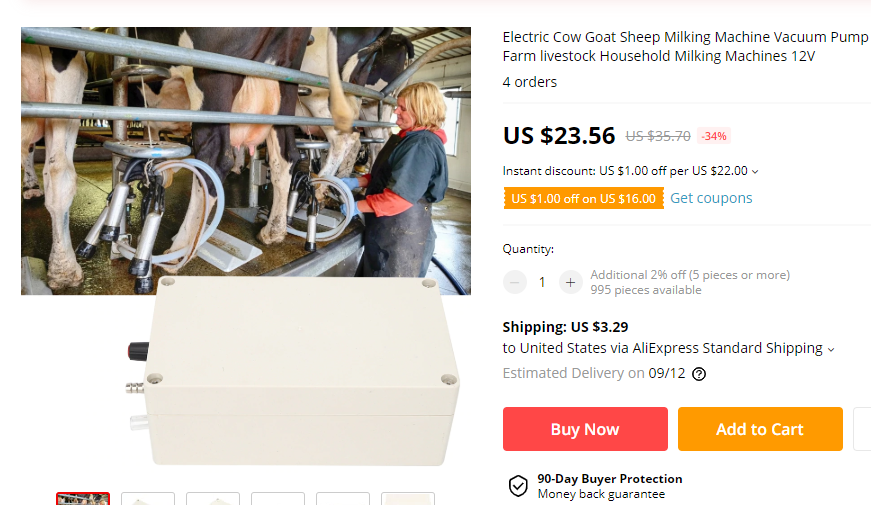 oh hey, an electric cow goat sheep milking machine! I've been looking for one of these because I keep getting zapped when I try to milk my electric cow goat by hand