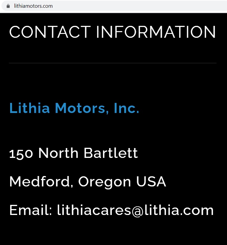 Care to ask Lithia Motors if neo-Nazi Rynne Cowham still works for them? Or something else?These are recommended email addresses:careers@lithia.com, lithiacares@lithia.com, contact@lithia.com, EPitt@lithia.comAnd, here's a contact form: http://www.lithiainvestorrelations.com/contact.html 