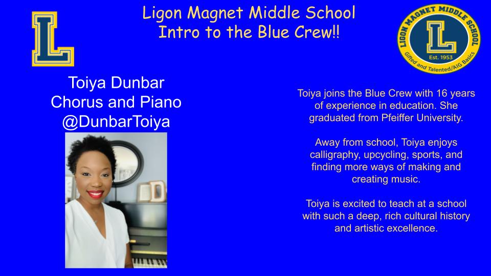 Duvall_LeadHawk's tweet photo. Our Arts Department is always on 🔥🔥 and we were able to add three great educators to our Blue Crew!!  Please join me in welcoming Ms. Dunbar, Ms. Murphy, and Ms. Gibbs!! They are #ALLin4LIGON!! https://t.co/sZ9GuMJ4Vb