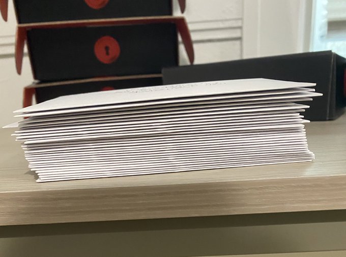 Just finished writing some thank you notes to my best customers. People who placed big orders and those
