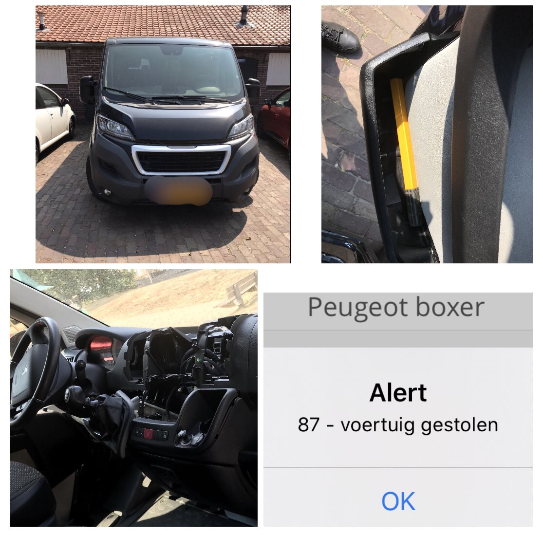 MilieuBOA_Marc's tweet photo. Na tip van alerte buurtbewoner, dit voertuig gecontroleerd. Voertuig was niet afgesloten, in het zijvak lag een knuppel. Hierop ⁦⁦@PolitieUden⁩ laten komen, bleek Peugeot gestolen 😳 Wie heeft gezien dat deze zwarte bus werd geparkeerd bij de Raamhoeve? #Meldenmag https://t.co/BUFykO415j