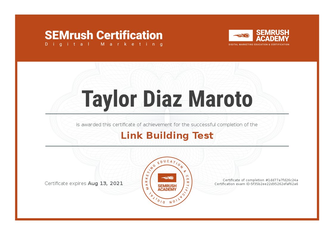 TaylorMaroto's tweet photo. The first of a new series, new journey :) Thanks @SEMrushAcademy https://t.co/1kPIzTBZgR