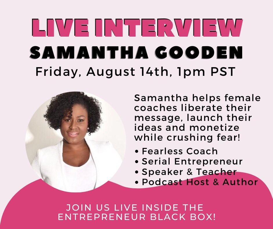So excited to be featured on The Entrepreneur Black Box! Join us on Friday, August 14th at 1pm! facebook.com/groups/entrepr…
