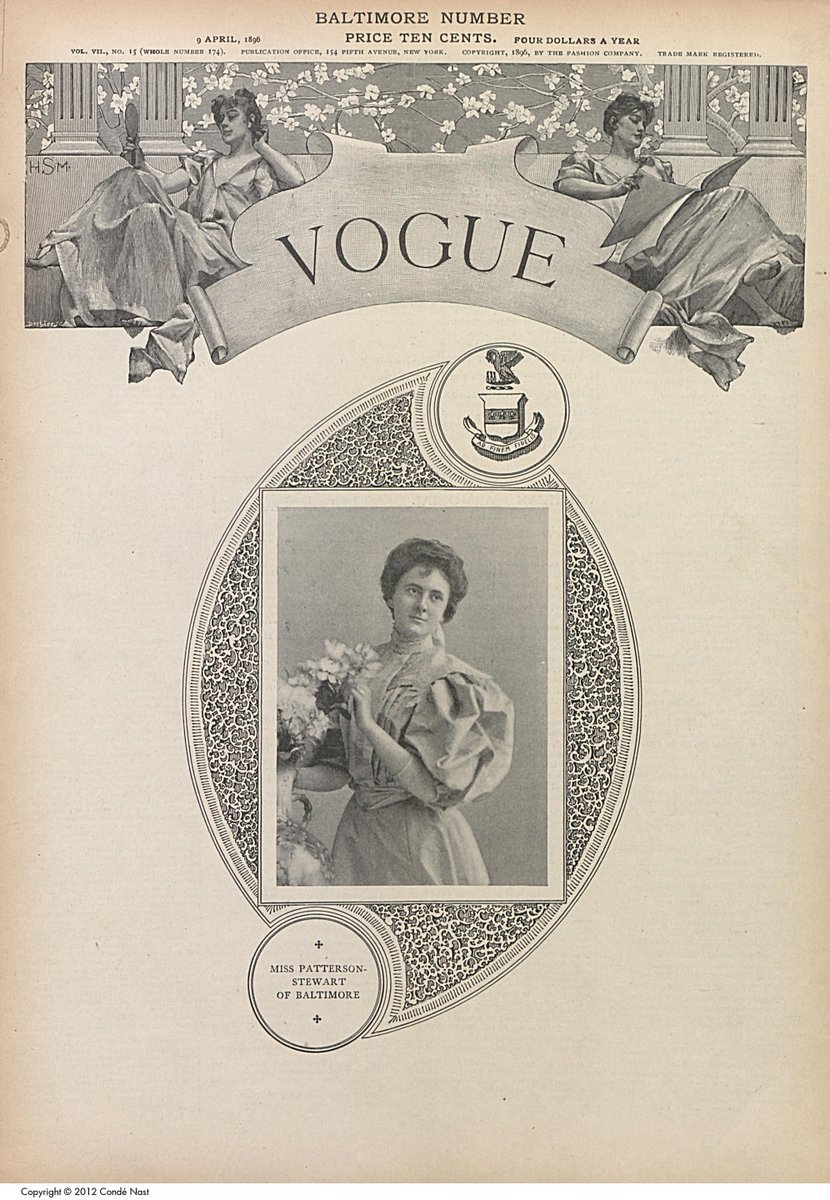 Anyway, back to Vogue: in the interest of balance, I should point out that many of its early covers *did* feature images devoted to fashion and high-society figures. It wasn't all jokes, alas!(1895)