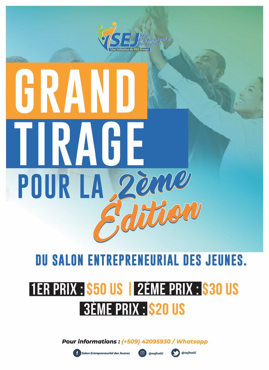 sejhaiti's tweet photo. Ou menm ki konsomatè pwodui lokal, eske w te konnen chak fwa ou paret sou yon table ou achte pwodui nan ekspozisyon an, w ap resevwa yon tikè k ap ba w chans genyen yonn nan pri sa yo?
#SEJ #SEJ2020 #Okap2020 #Cap350 #CapHaitien #Haiti https://t.co/2kGWdB4kvA