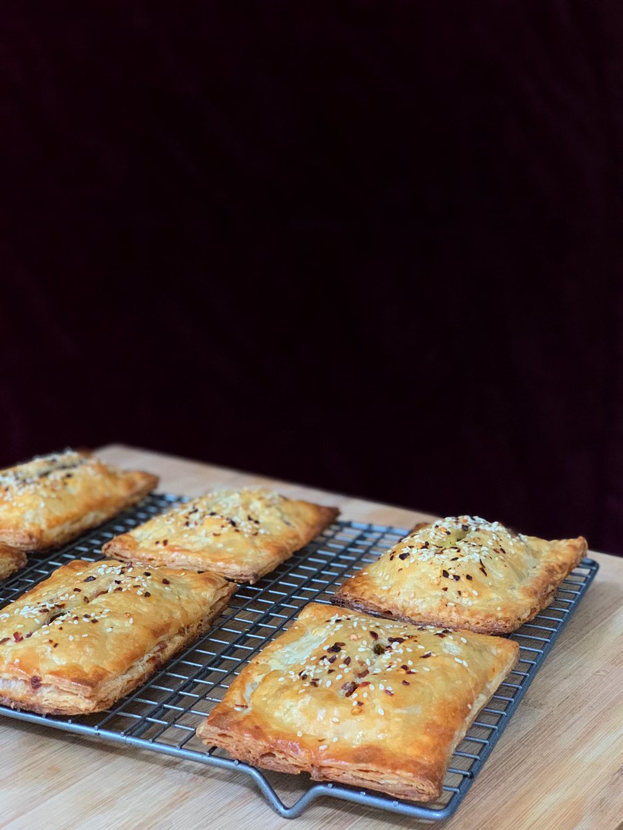 ok ok ok, one last photo of the savory ham, egg, muenster and pickled jalapeño pop tarts because they’re just very cute and photogenic  #humblebragdiet