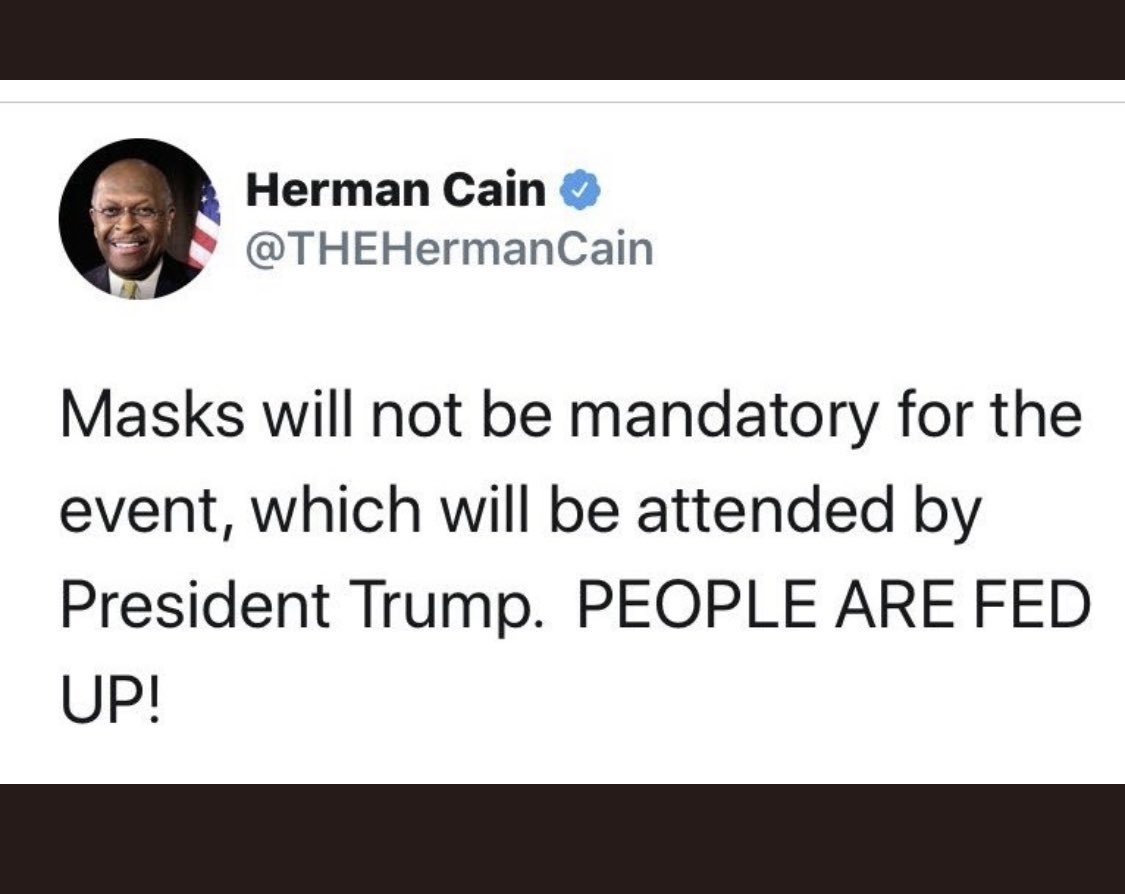 415holgate's tweet photo. @sarahcpr @Trish5_Here Didn’t the dude Die because he attended a trumps tulsa rally and refused to wear a MASK!
#TrumpLiesAmericansDie
#hermancainisdead https://t.co/gUxDaErB93