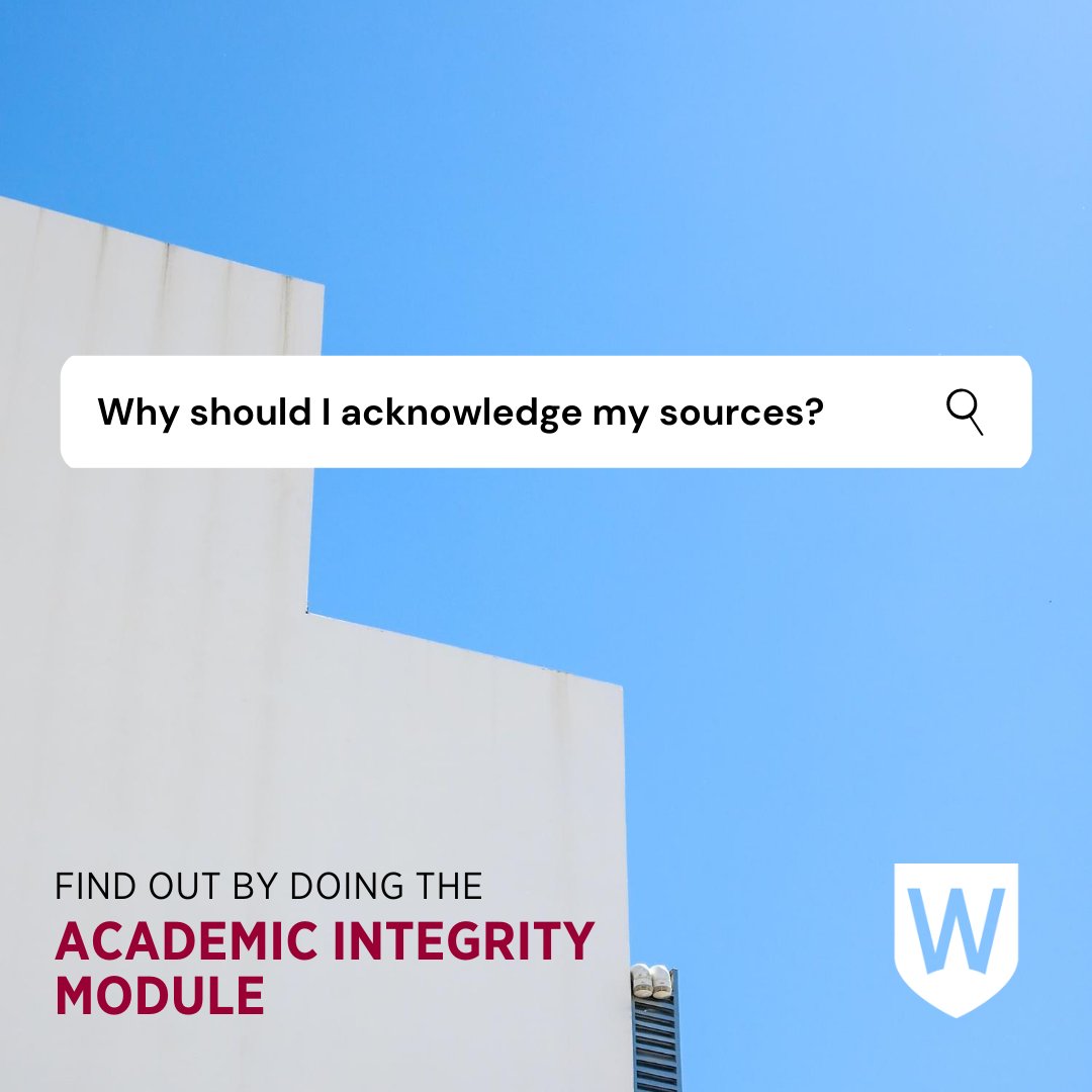 westsydulibrary's tweet photo. Acknowledging your sources is an important aspect of Academic Integrity. Find out more on the Library Study Smart website: https://t.co/enURm6O37p
#academicintegrity #WesternIntegrity #AcademicIntegrityWeek #excelwithintegrity #AcWri #nocheating
#AcademicTwitter https://t.co/cKMv4xYdxq