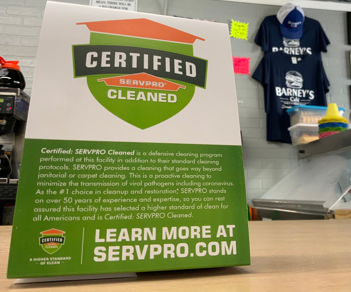 servpro_wsnorth's tweet photo. BARNEY'S Cafe is the newest business to join our Certified SERVPRO Cleaned Program.
.
It's not just clean. It's Certified SERVPRO Cleaned
.
#mayberry #andygriffithshow #barneyscafe #mtairy #grannitecity #NC #servpro #Teambehindtheclean #servproclean #CertifiedSERVPROCleaned https://t.co/UmRhpKNkkv