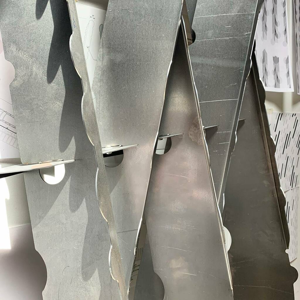 radadammarcus's tweet photo. Ornamental tectonics. #wip #variableprojects #arbor #paloalto #steel #digitalfabrication #tectonics #parts #dataspatialization #publicart https://t.co/xQbt3z1tW9