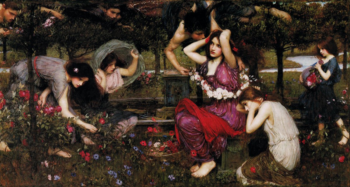 #ArtOnFriday Flora and the Zephyr’s John William Waterhouse 1899 Private Collection @LuciaTassan @MayKingTea @ElieBautista @redne2013 @___Diamonddust_ @angelicadisogno