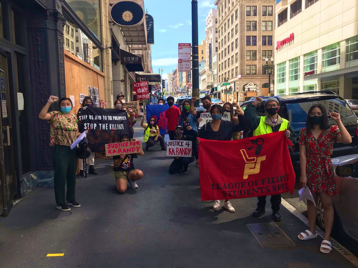 gabrielaoakland's tweet photo. Rally @ SF Consulate in response to @BAYAN_USA National Day of Action! Gabriela Oakland condemns the brutal killing of 72yo peasant organizer and peace negotiator Randall Echanis. Mabuhay, ka Randy! 
#StopTheKillings #FightForLandReform #JusticeForRandyEchanis https://t.co/VMtnlKafvW