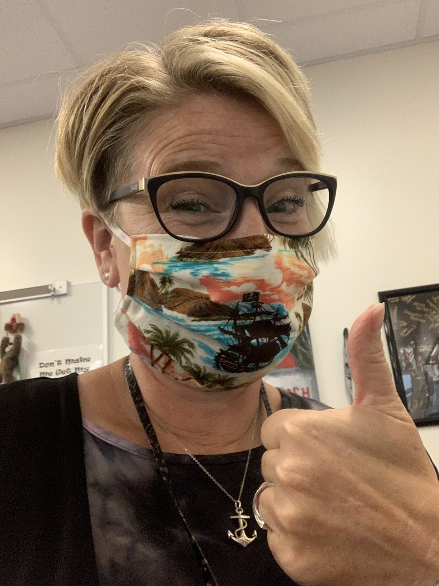 redbootsbaby's tweet photo. First day of the 11th grade for Kali, my 28th year, and a sweet mask to help me #stayanchored #mpsteach https://t.co/hVluhCQGer