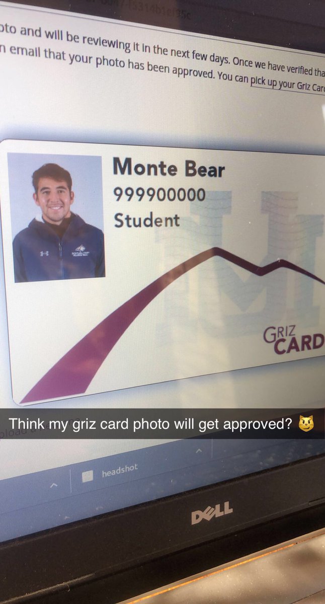 BillJaeger1's tweet photo. I tried to pull a sneaky and have the ‘Cats logo in my griz student ID card. The Griz Card office was having none of that shit 😂 https://t.co/EahdEH6EOL