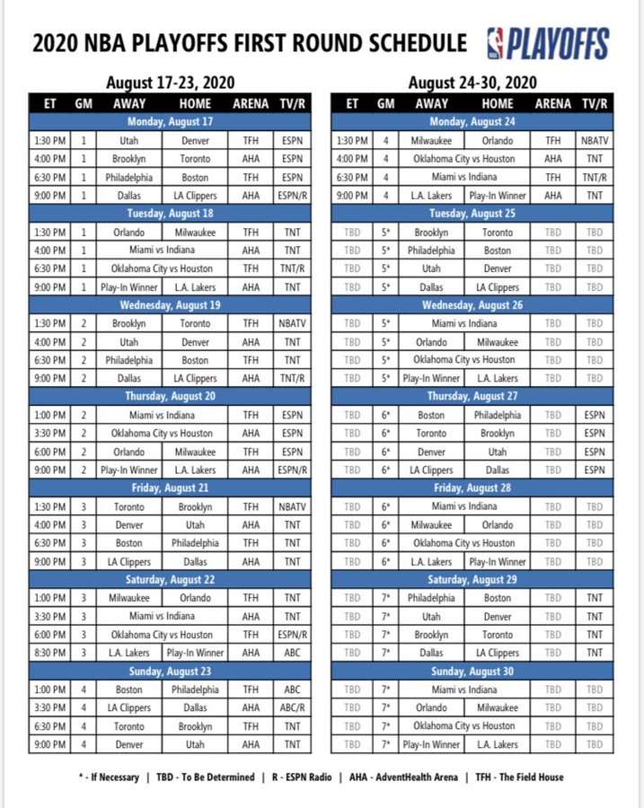 ALTITUDE SPORTS ANNOUNCES BROADCAST SCHEDULE FOR FIRST ROUND OF THE 2020  NBA PLAYOFFS - Altitude Sports