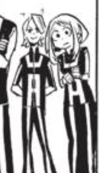 During Deku's turn nothing super meaningful other than she probs wants the one person she's talked with since the exam to do well too but look how cute her faces are...! Also  her and aoyama