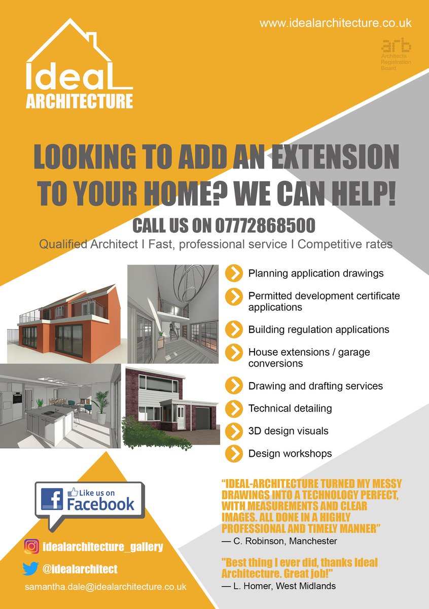 idealarchitect's tweet photo. #SmallBusiness #WordOfMouth #architecture #homeinprovements #manchester #westmidlands #Birmingham #architects #advertising #Ad https://t.co/N0vK7r06qX