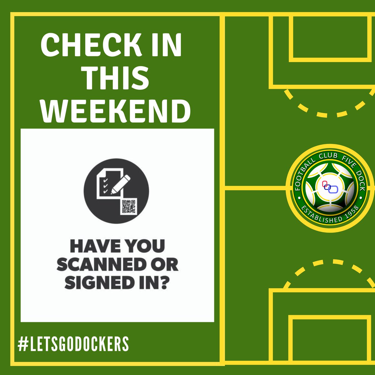 FCFiveDock58's tweet photo. All parks will be displaying QR Codes this weekend. Please be sure to sign in when arriving at the ground. Let's all play our part so we help stop the spread and help us stay on the pitch. #letsgodockers #fcfivedock https://t.co/tQZ8s0UwYr