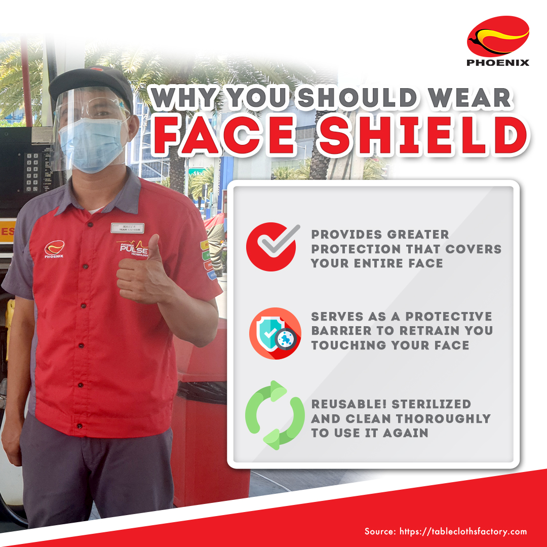 phoenixfuels's tweet photo. Don't forget to wear your face shield together with your face mask!
As mandated by the Department of Labor and Employment (DOLE), starting tomorrow, August 15, employees will be required to wear both for increased protection. ๐๐
#PhoenixFuelsHope #SasamahanKaNgPhoenix https://t.co/8dBr46Xt6x