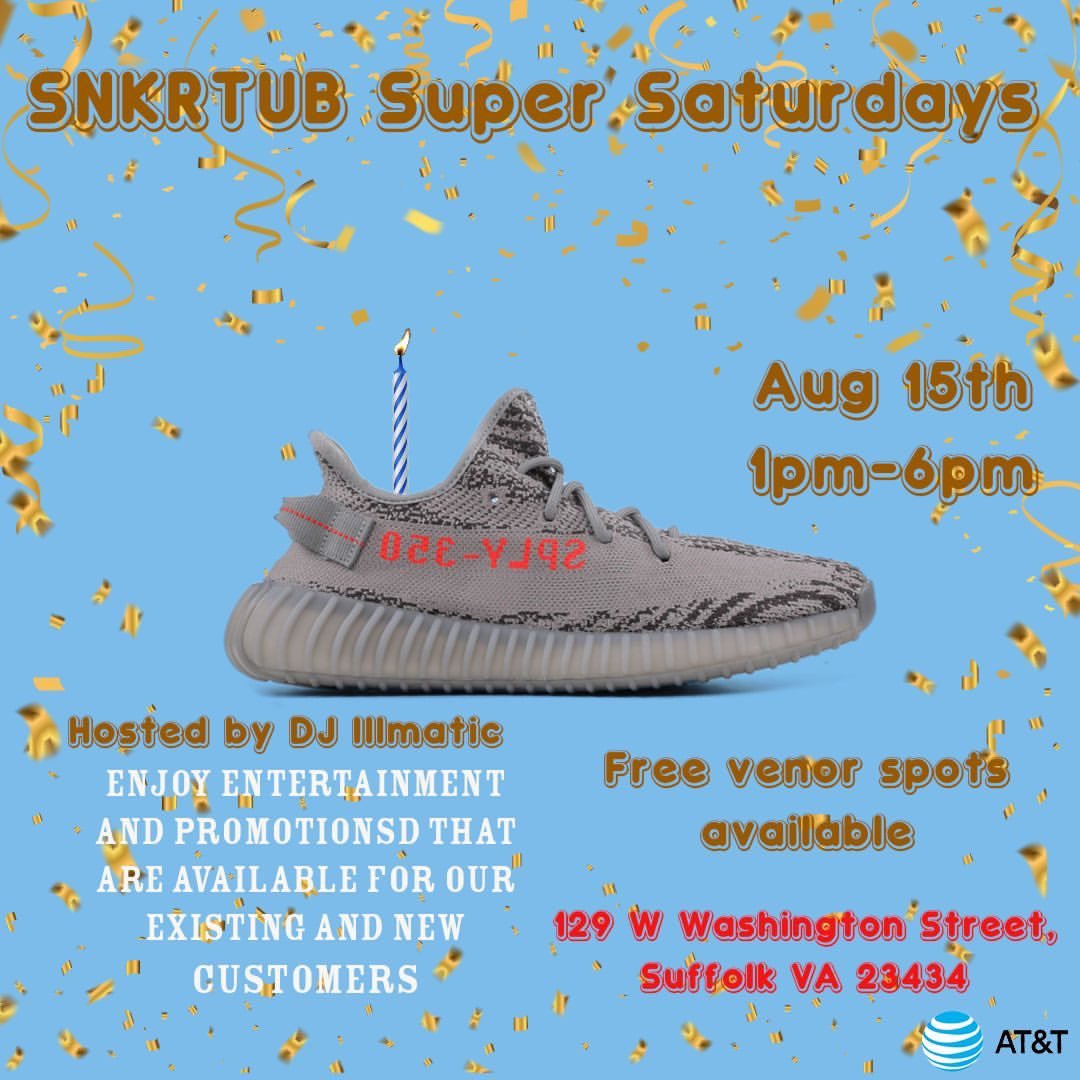TanyaOkonkwo's tweet photo. Super Saturday’s hosted by Sneaker Tub!! You don’t want to miss it!! In What i like to call Peanut city Suffolk (Suffland) Don’t meet us there beat us there!! @Nelson_TriggaT @GeorgeYearling @jessegaswintat @brittany_hilker @cjay0908 @DaleB1 @404girl #sevencityslayers #DawgPound https://t.co/ArdM9CiIRo