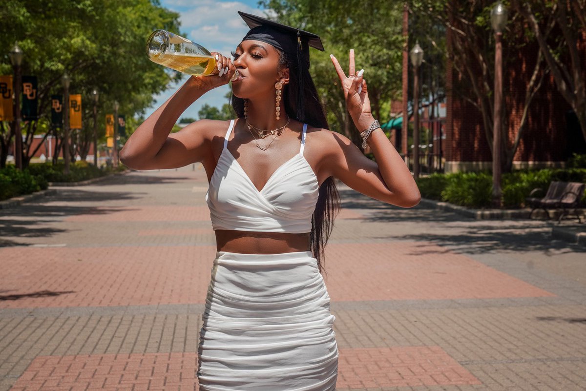“B**** I graduated call me big fish” 
(In 3 years🤷🏾‍♀️, so bigger fish.)🎓✌🏾