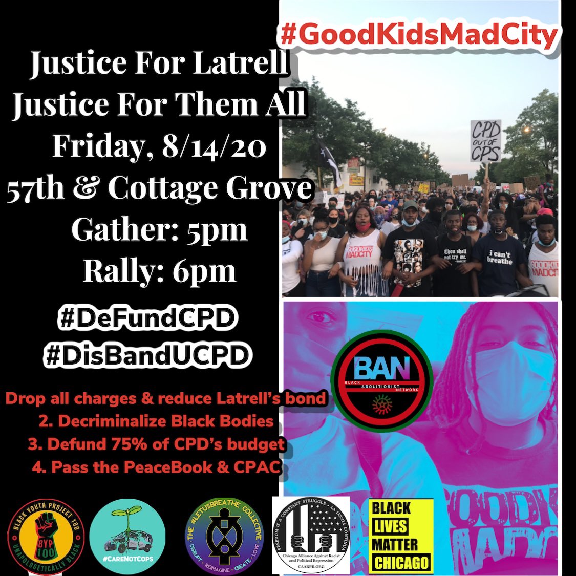 GKMC18's tweet photo. They criminalized #RekiaBoyd 

They criminalized #DecynthiaClements 

They criminalized #QuintonioLegrier 

They criminalized #PierreLoury 

They criminalized #RonnieMan 

They criminalized #LaquanMcDonald 

Justice for #LatrellAllen

Justice for them ALL!
#DefundCPD https://t.co/cxFbYB95uM