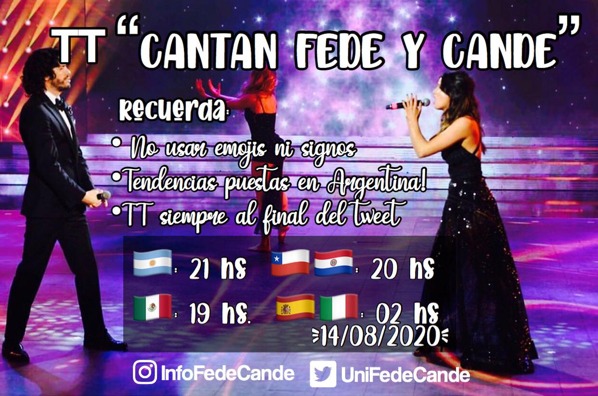 UniFedeCande's tweet photo. En 10 minutos arrancamos con el tt para apoyarlos hoy! 👏🏻❤️🎤 https://t.co/zn1VbCRYy8