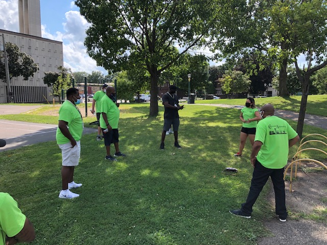 Seen these green shirts around? Today I got to shadow the Midway team of Community Ambassadors, a non-profit supported by city in partnership w/ @SaintPaulParks that hires community members w/deep city knowledge/relationships to do youth engagement in neighborhoods citywide