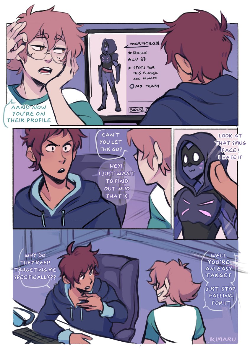 ikimaruart's tweet image. Part 2 of the college/game AU! Lance's masterplan....