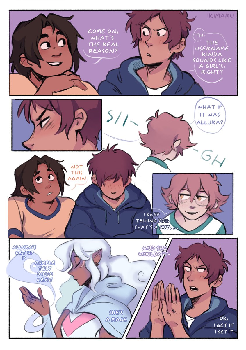 ikimaruart's tweet image. Part 2 of the college/game AU! Lance's masterplan....