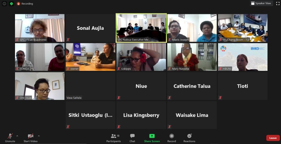 PacWIMA focal reps from across the Pacific currently virtually convening to focus on the effects of COVID-19, especially to vulnerable groups such as women, children and people with special needs.