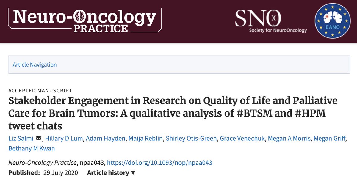 How might we design a palliative care model for people with brain tumors AND their care partners?1st: Define quality of life (QoL)This study used Twitter to better understand how people facing brain tumors define QoL. #btsm  #hpm  #hapc  #medthread  https://doi.org/10.1093/nop/npaa043 /1