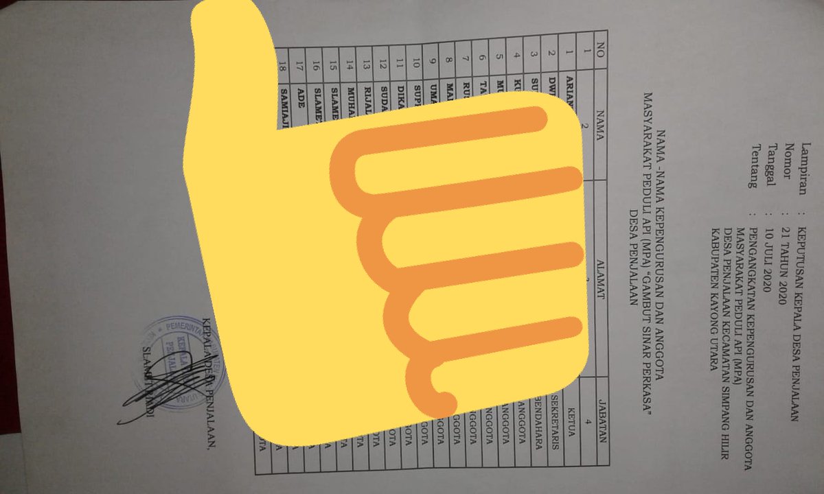 FidheaYeni's tweet photo. untuk kesiangaan kebakaran Kades desa Penjalaan memberikan SK untuk MPA di desa Penjalaan..
@kalbar_wawan
@muhyusuf039 
@Myrnasafitri 
@MitraGambut
@BRG_Indonesia https://t.co/QIp7Vrdcui