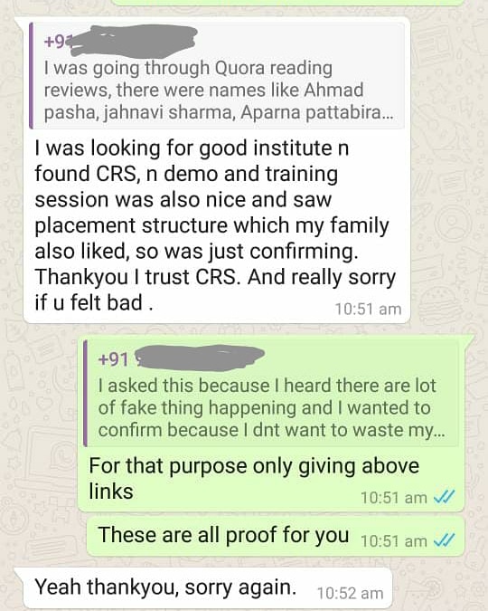 crsinfosolution's tweet image. Your Trust is our Strength... #crsinfosolutions #realinstitute #realfaculty #realstudents #realtraining 

@praneethmatalu